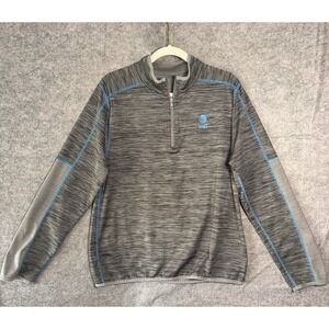 AT&T Reversible Pullover Shirt Mens XL Gray 1/4 Zip Workwear Employee Logo